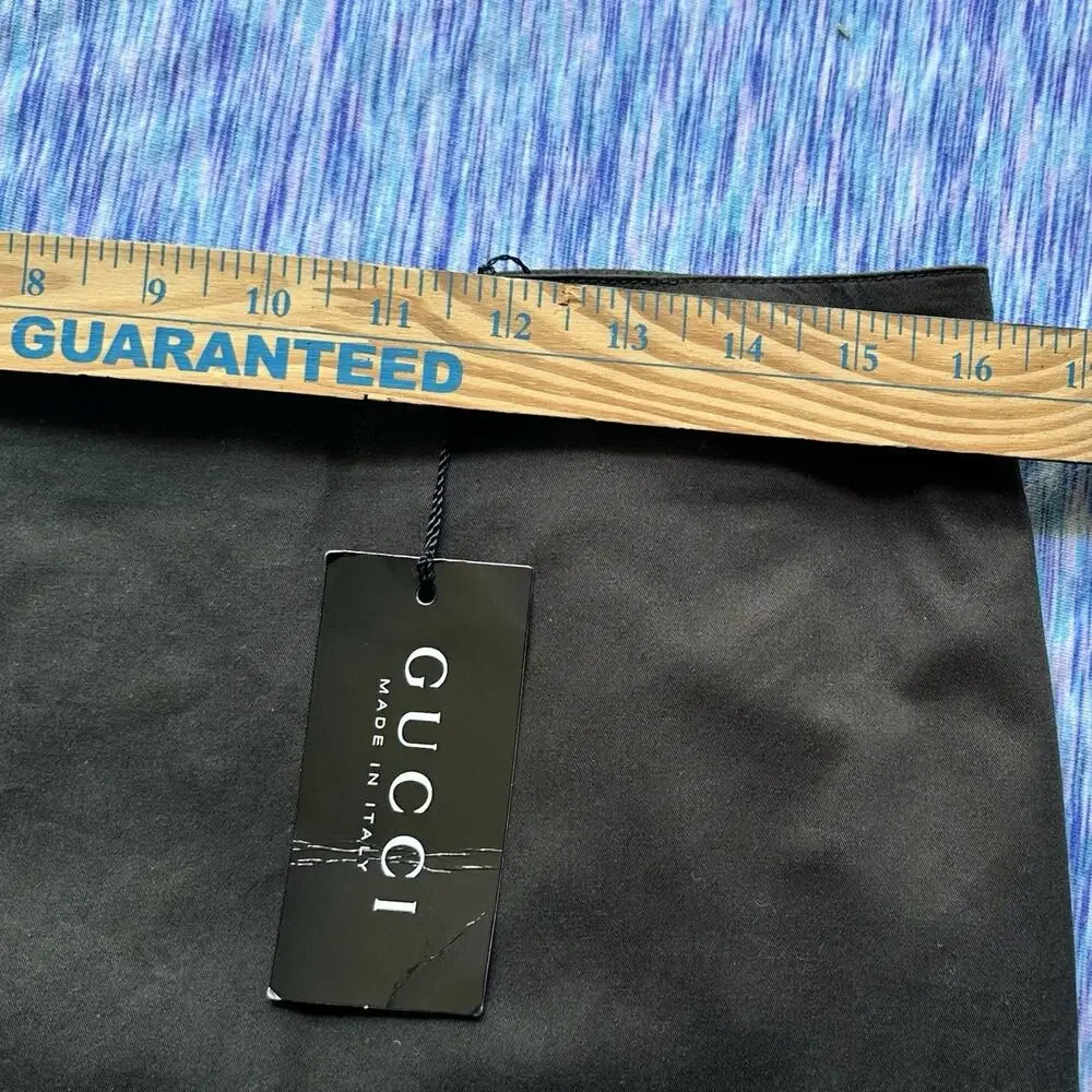 GUCCI chocolate Brown Zip Piano Pencil Skirt Medium 44 New retro rockabilly